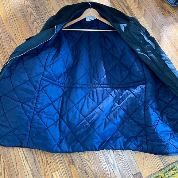 Vintage navy blue faux fur collared parka - Picture 4 of 6